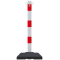Chain post, handy design |  60 mm steel post | hot-dip galvonized | coated white / red